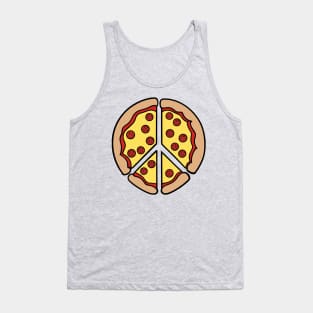 Peace Sign Made out of Pizza - Cheesy Pepperoni Love Tank Top